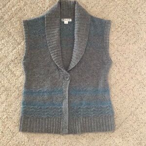 Vintage Pendleton Wool Sweater Vest Button Gray Womens Small